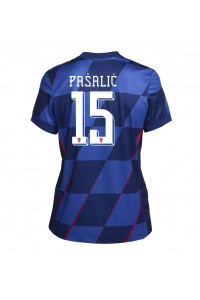 Kroatia Mario Pasalic #15 Fotballdrakt Borte Klær Dame EM 2024 Korte ermer